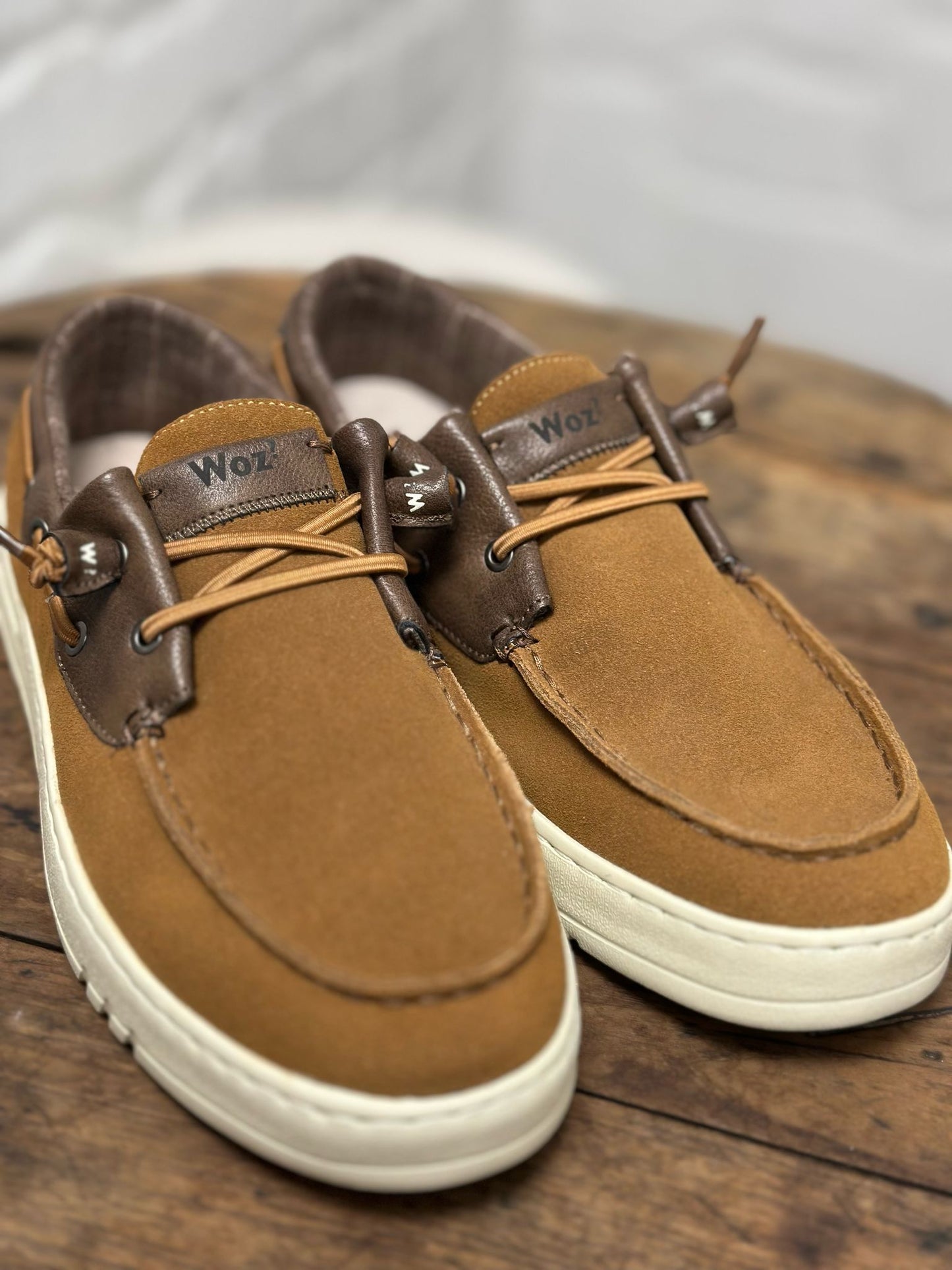 Chaussures bateau WOZ Camel et marron homme