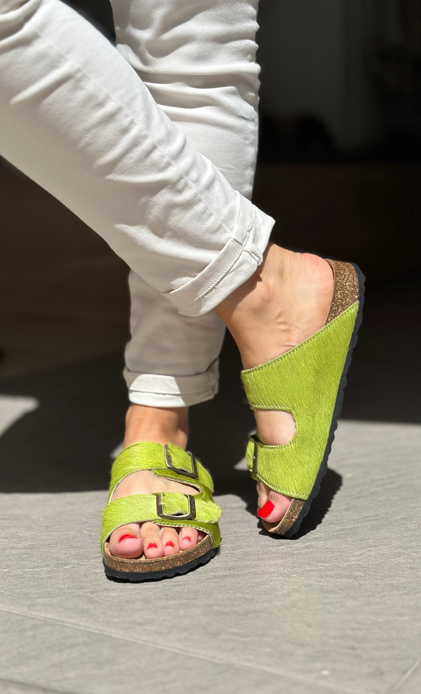 Nu-pieds CUBANAS Poilus vert femme