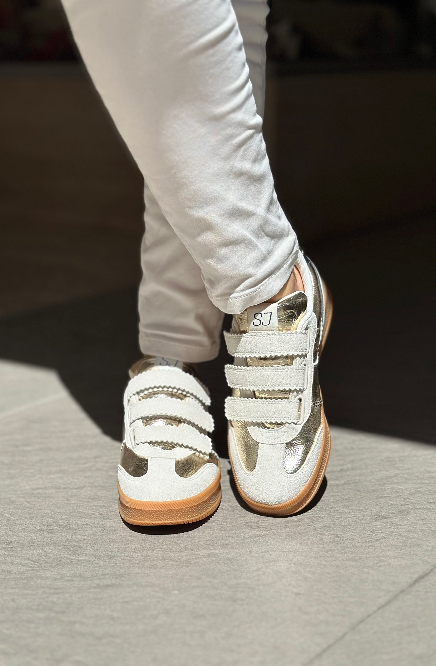 Baskets SJ FEMME Doré et blanche