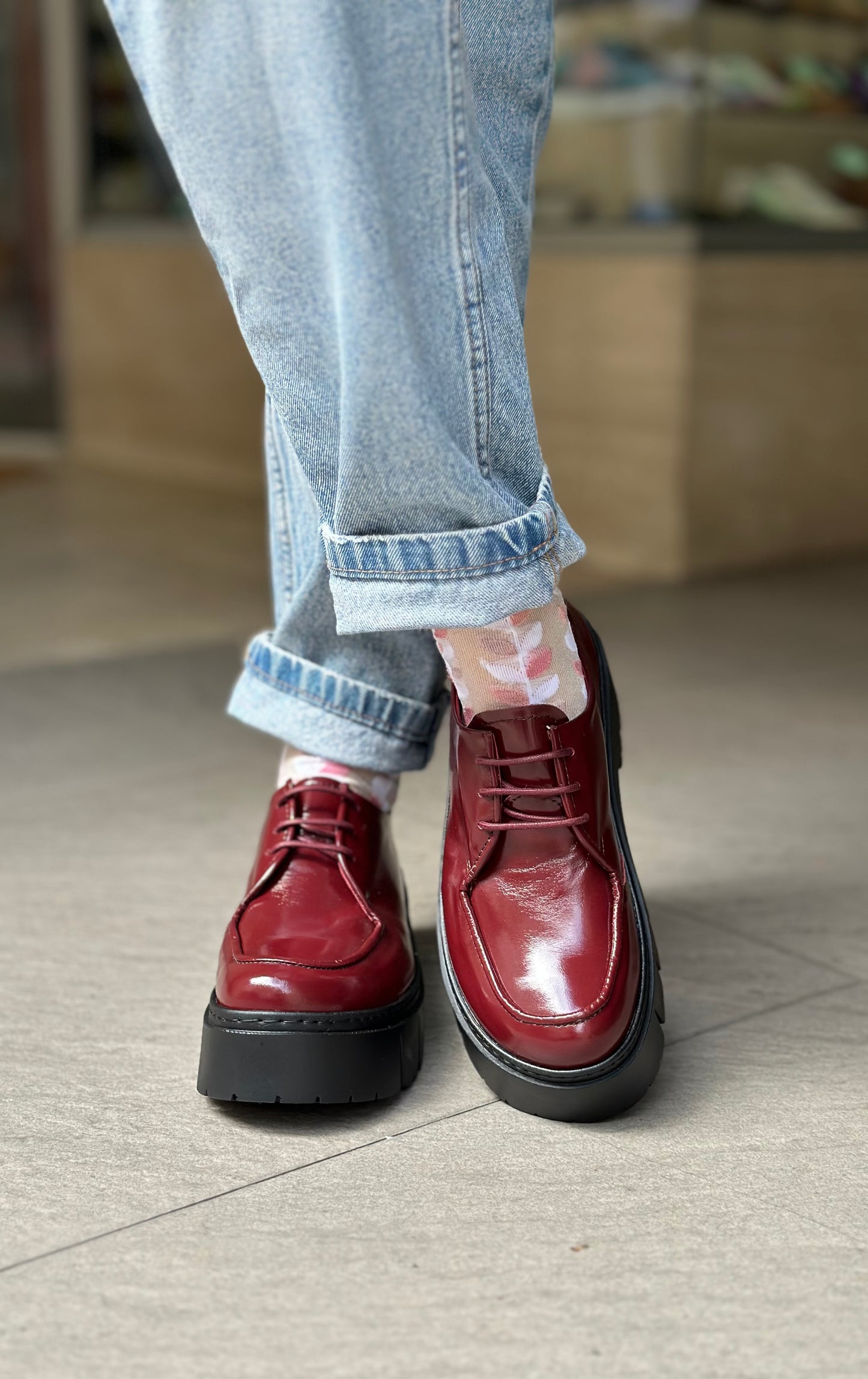 Mocassins THE ART COMPAGNY 1764 bordeaux femme