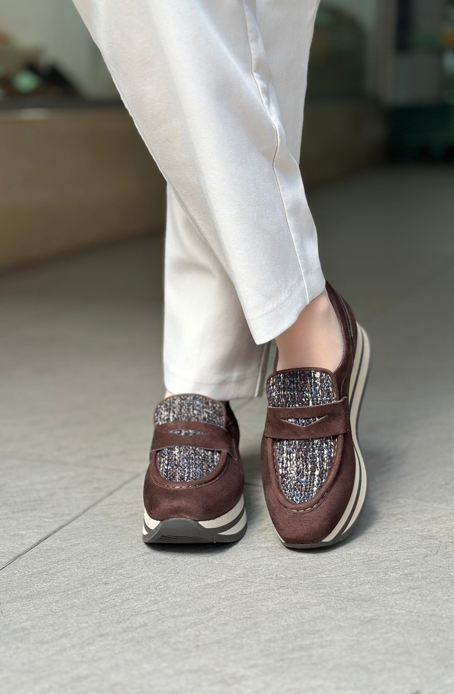 Mocassins à plateformes SOFTWAVES marron femme