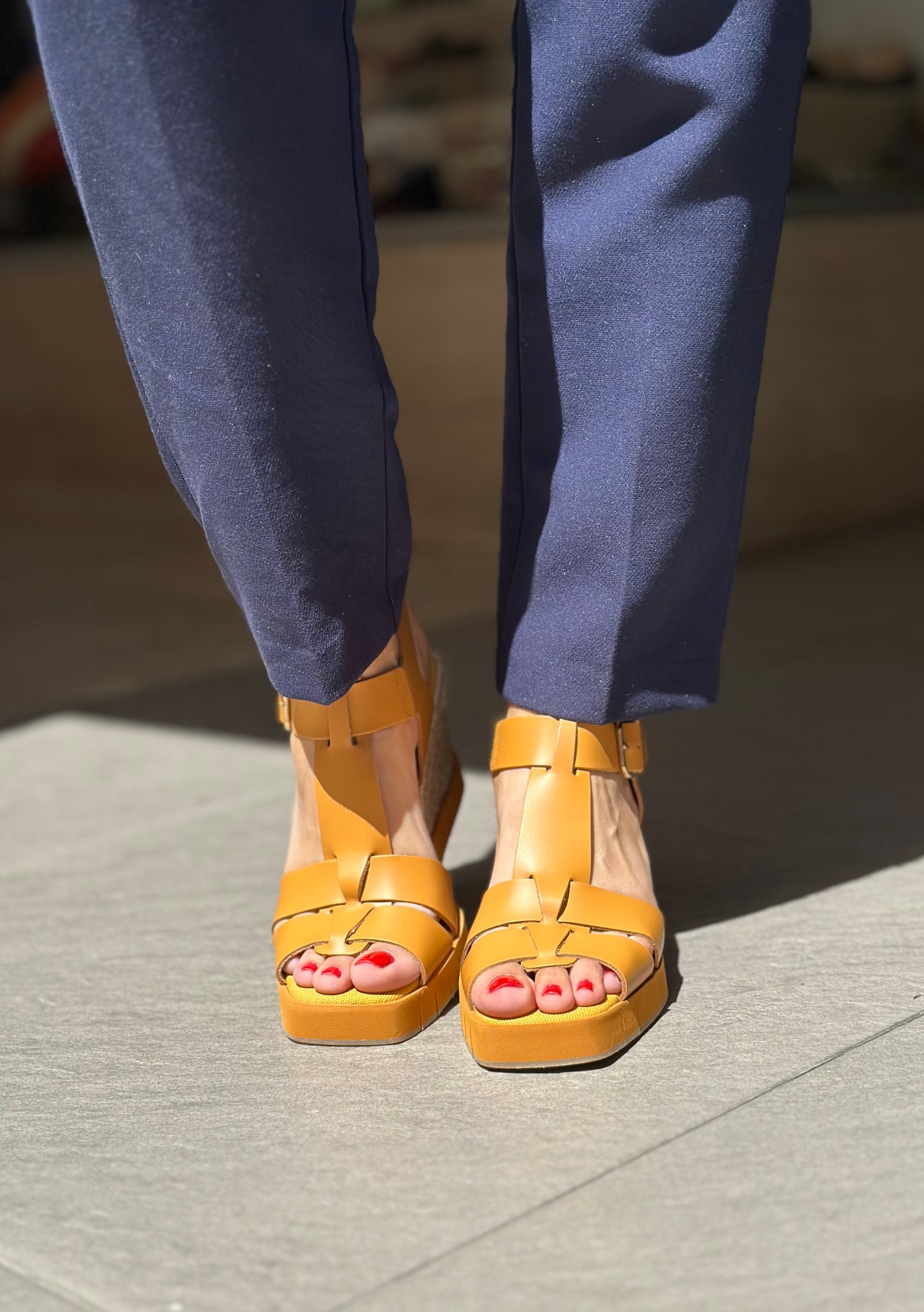 Nu-pieds compensés PALOMITAS by PALOMA BARCELO Ocre jaune femme