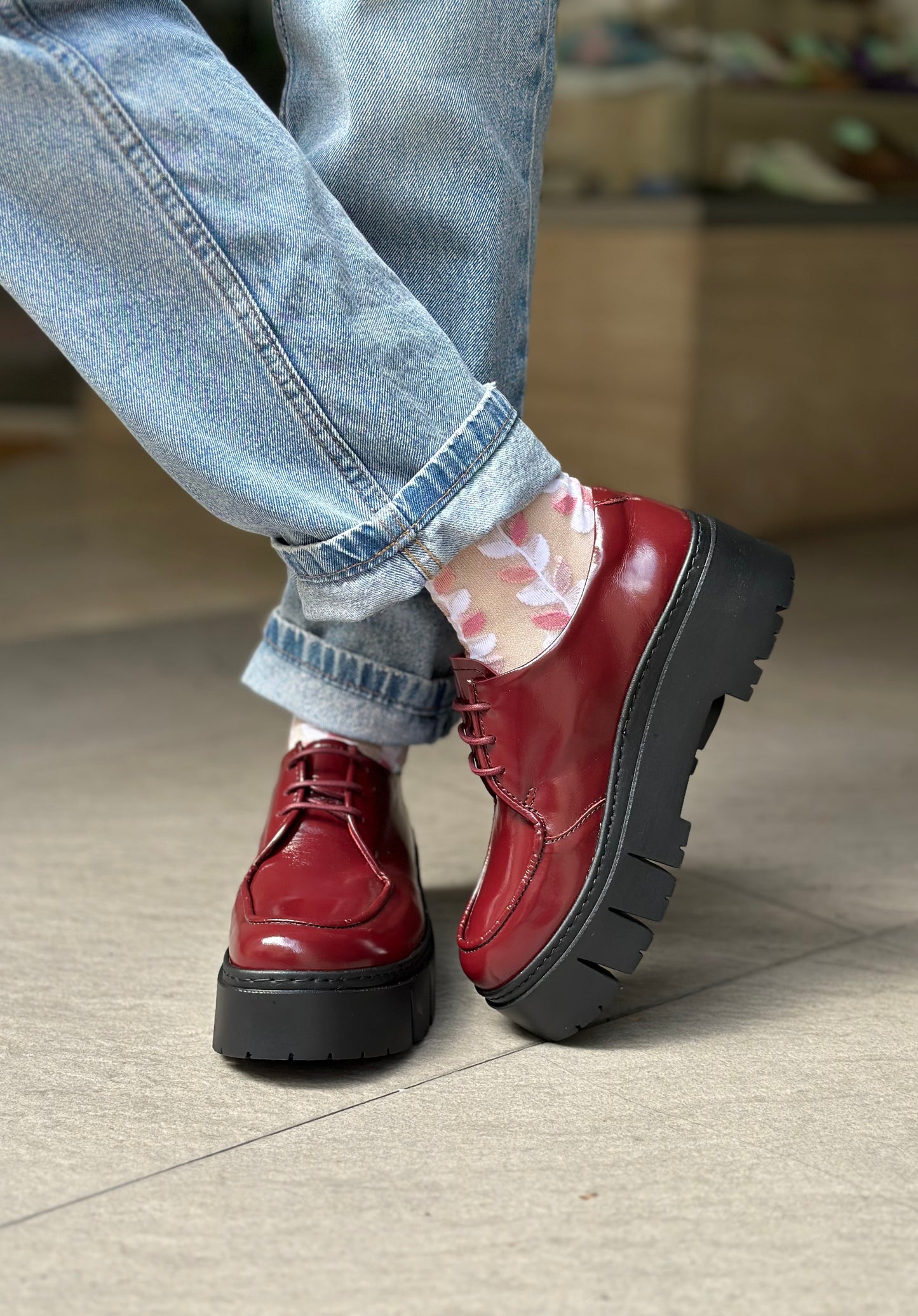 Mocassins THE ART COMPAGNY 1764 bordeaux femme