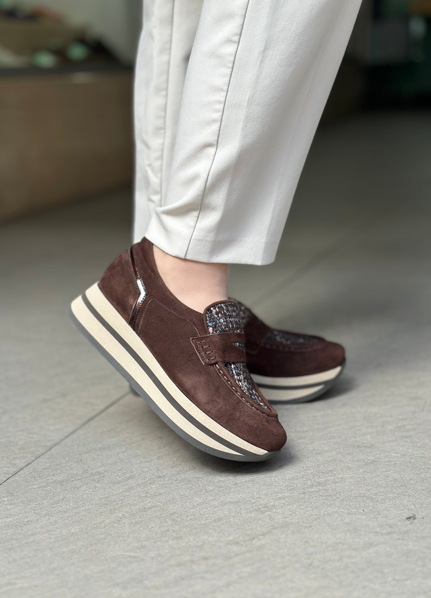 Mocassins à plateformes SOFTWAVES marron femme