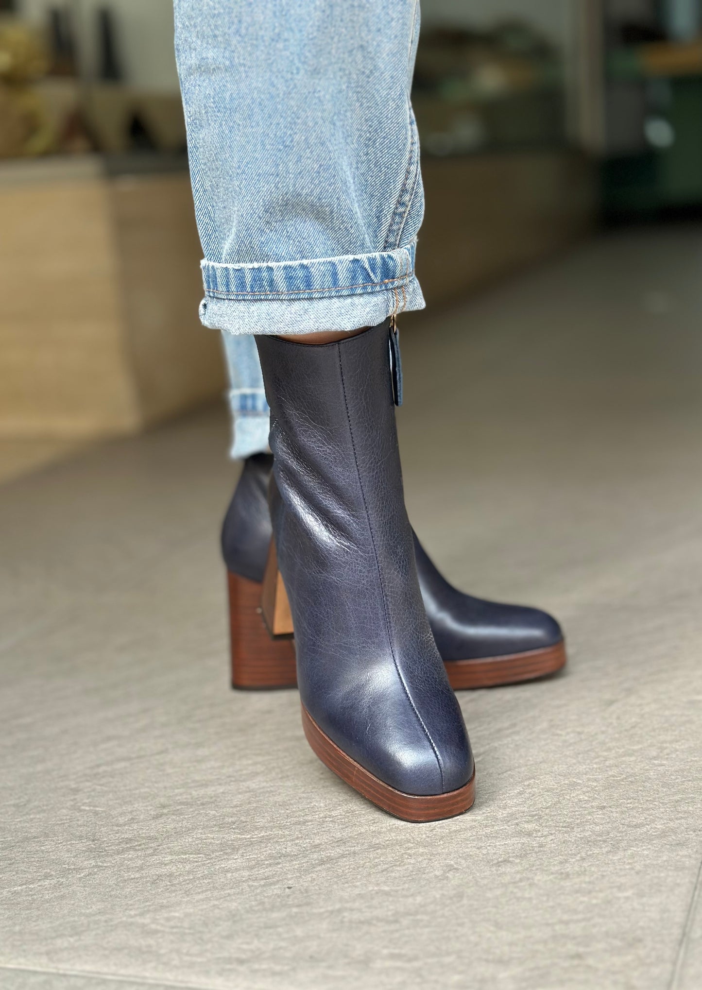 Bottines ANGEL ALARCON 25583-566B BLEU MARINE femme