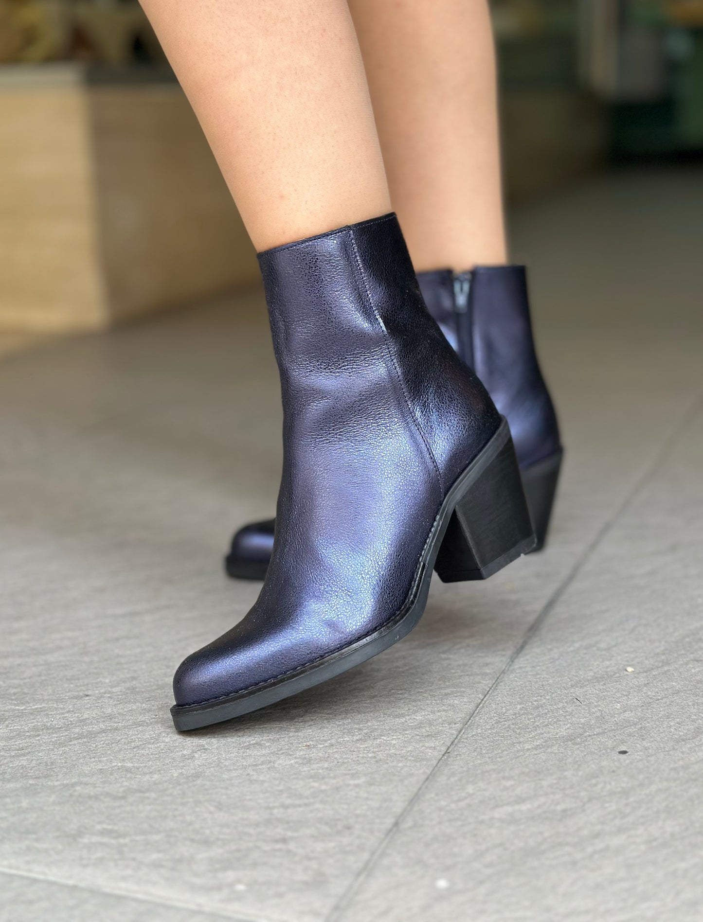 Bottines NGY LAMINADO BLEU femme