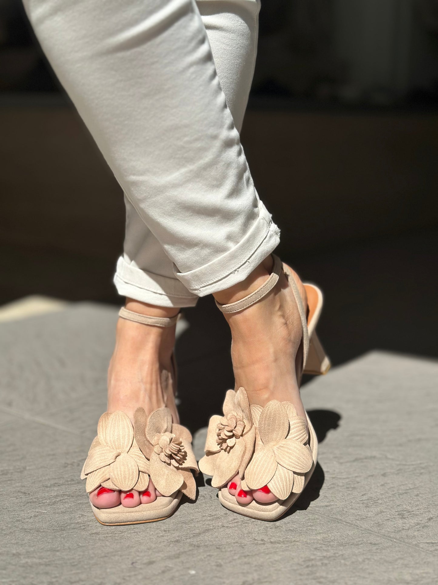 Nu-pieds à talons Angel Alarcon beige femme