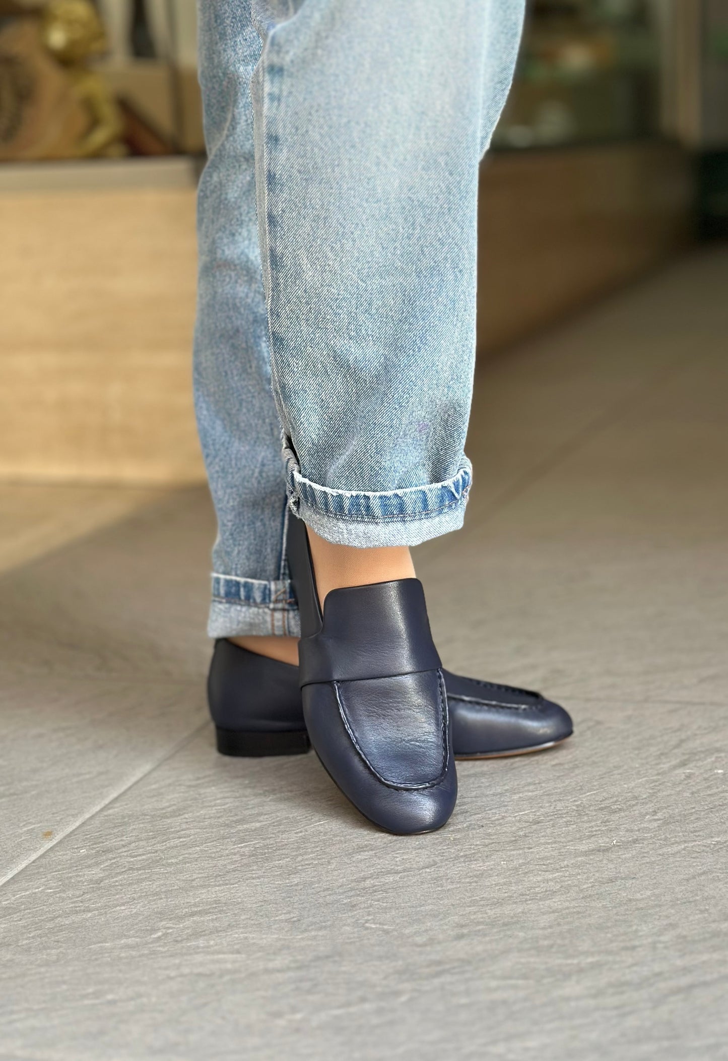Mocassins JVAM 32011 PAT STAR BLEU femme