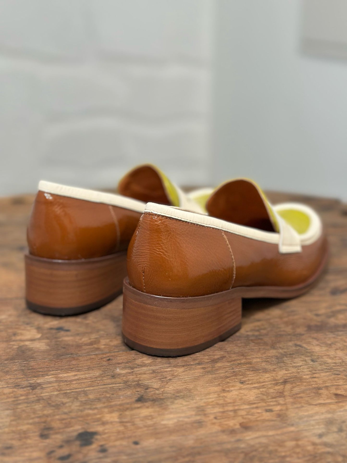 Mocassins LES VENUES Femme vert/jaune et marron