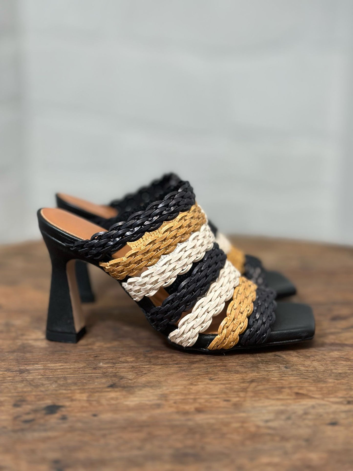 Mules à talons Angel Alarcon Noir/camel femme