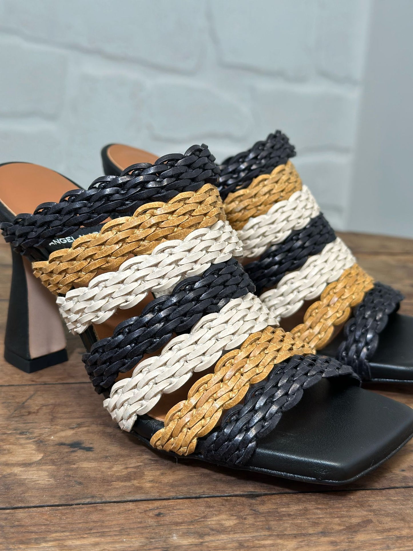 Mules à talons Angel Alarcon Noir/camel femme