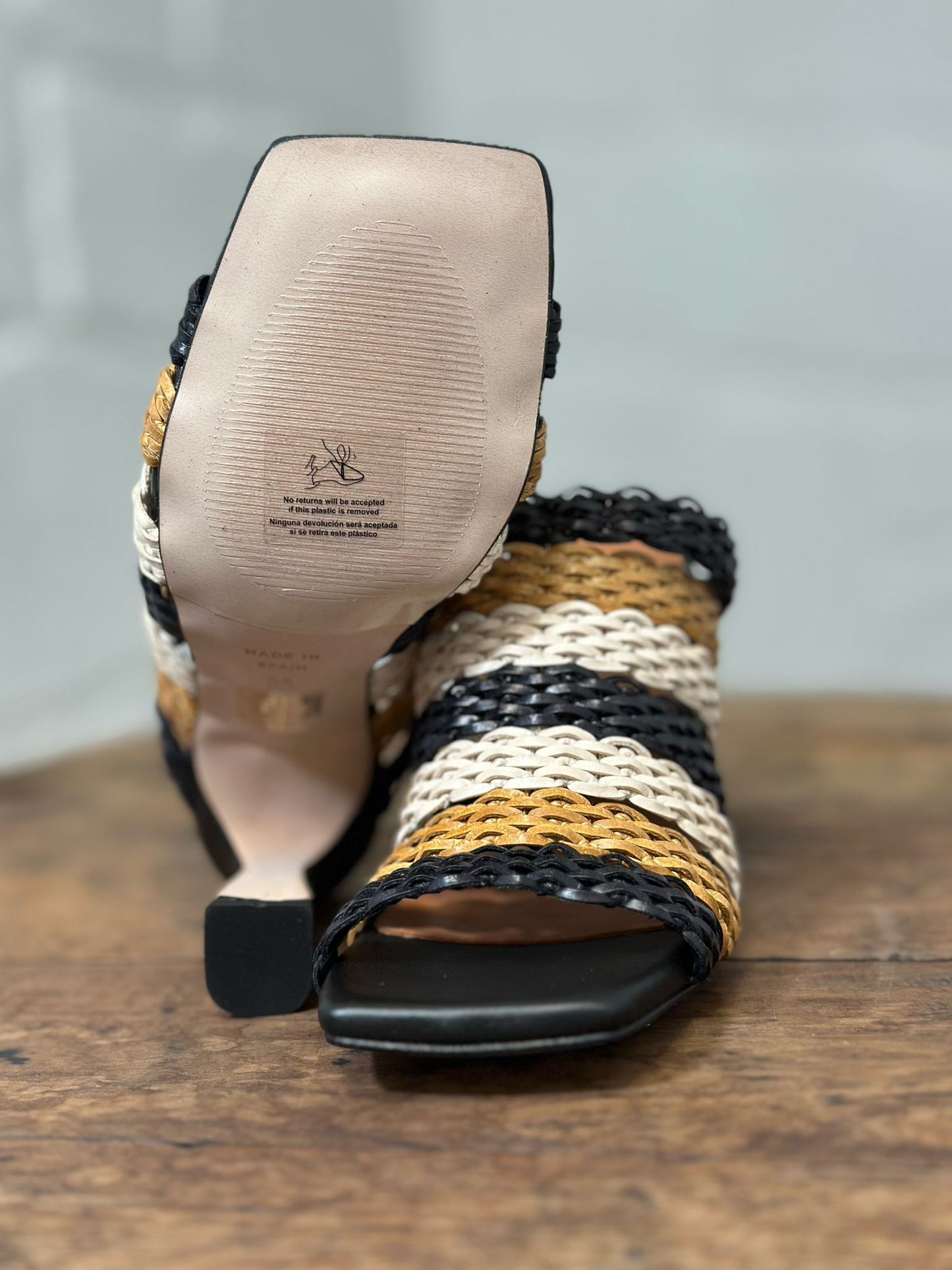 Mules à talons Angel Alarcon Noir/camel femme
