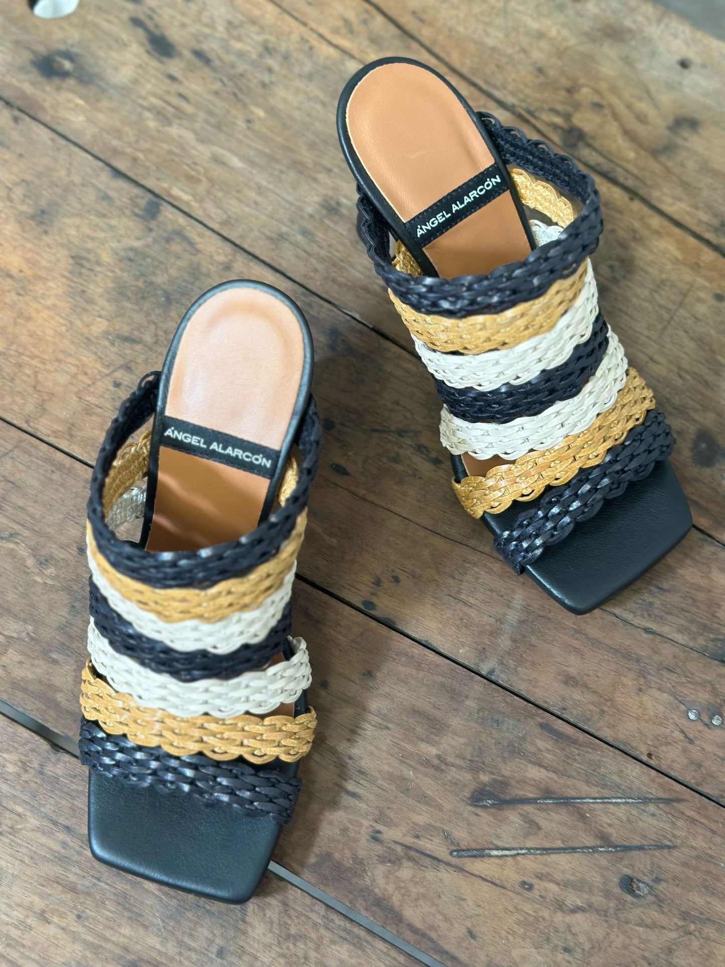 Mules à talons Angel Alarcon Noir/camel femme