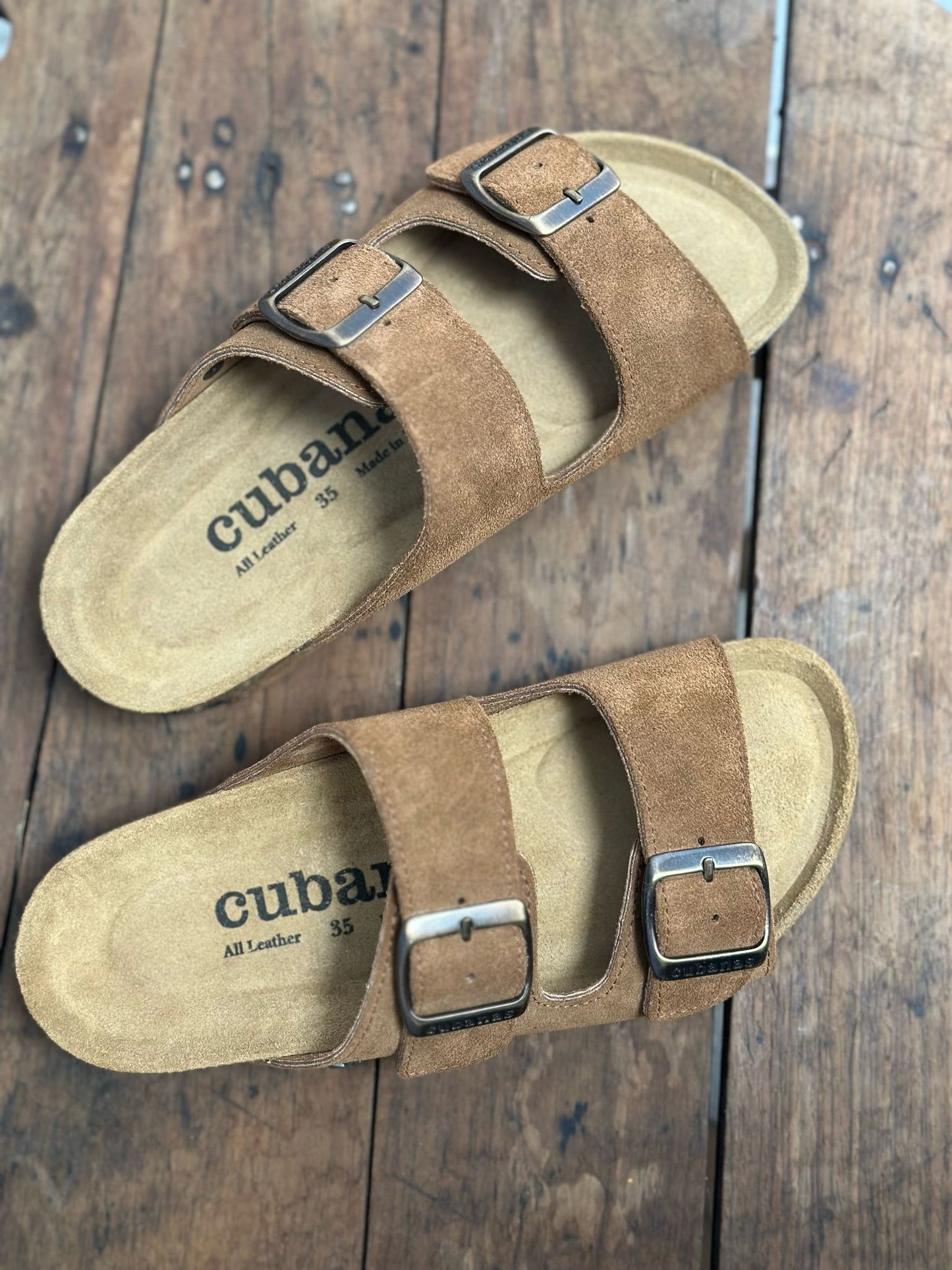 Nu-pieds CUBANAS marron clair femme