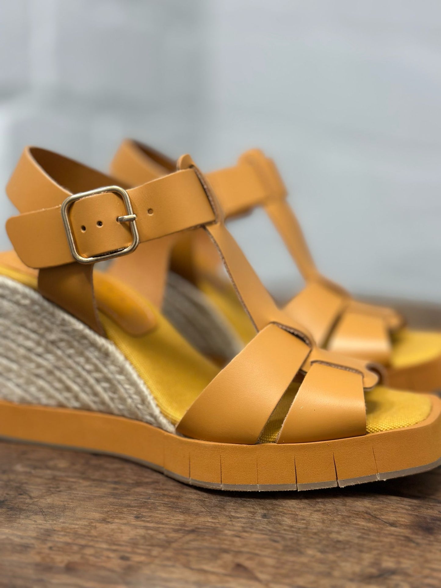 Nu-pieds compensés PALOMITAS by PALOMA BARCELO Ocre jaune femme