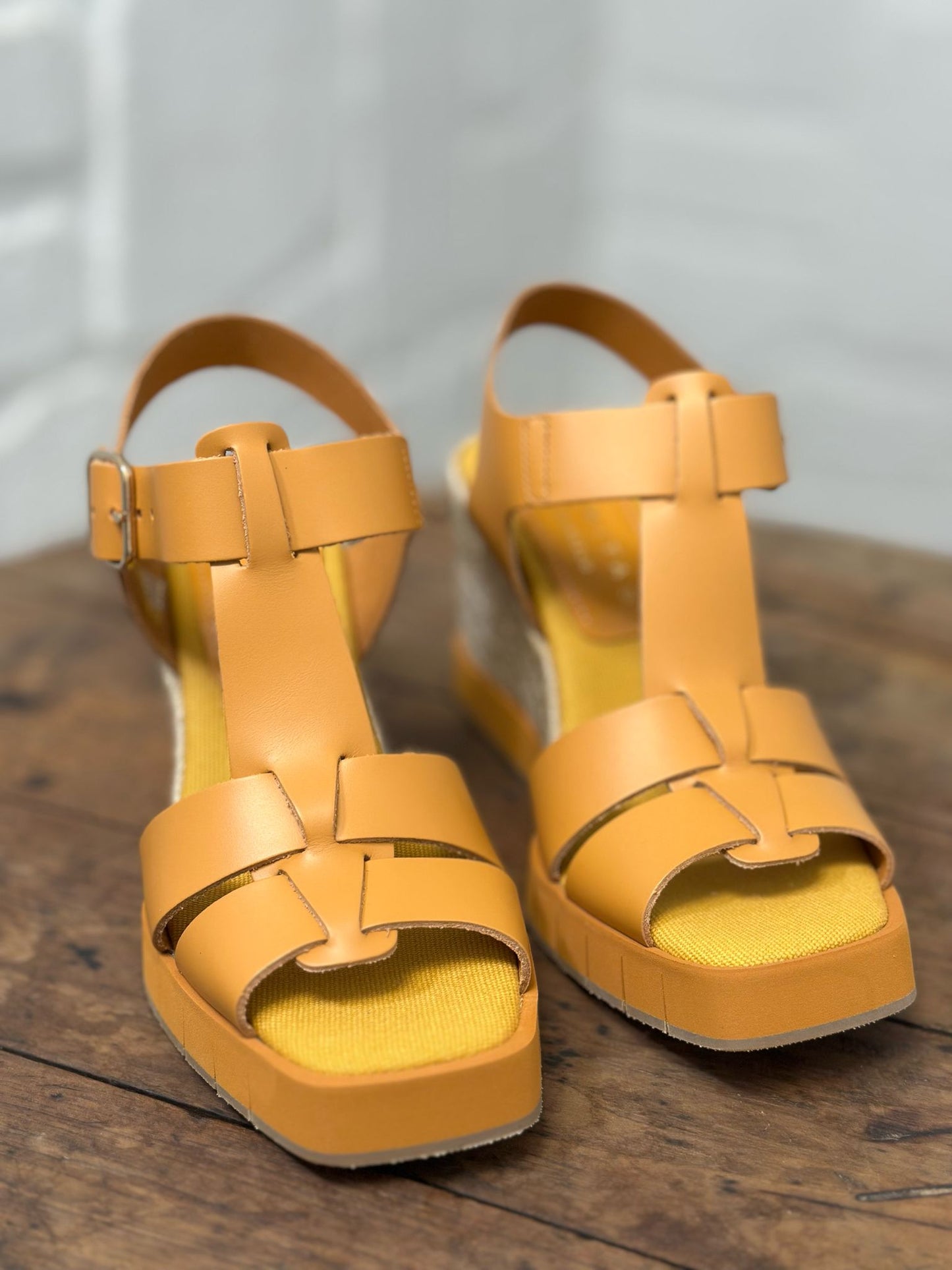 Nu-pieds compensés PALOMITAS by PALOMA BARCELO Ocre jaune femme