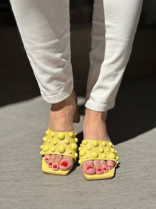 Mules à talons Angel Alarcon jaune femme