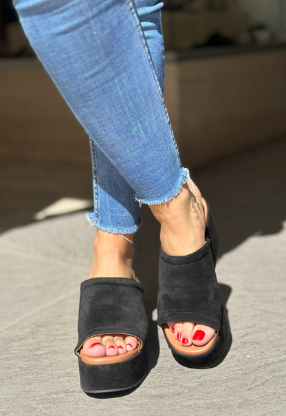 Nu-pieds compensés CAFE NOIR Noir femme