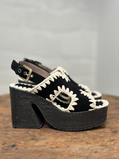 Nu-pieds à plateforme MOU noir femme