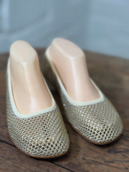 Ballerines FRU.IT beige cristaux femme