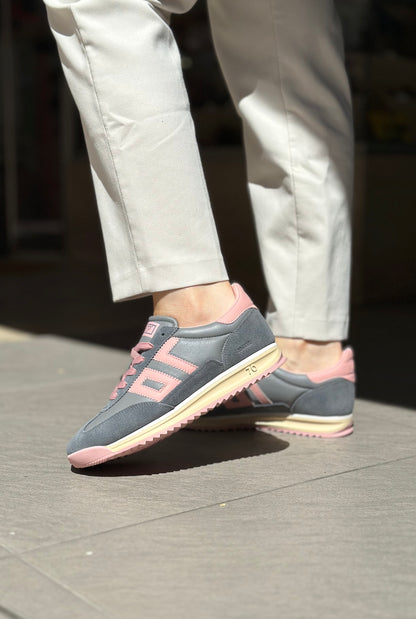 Baskets BACK70 BARKLEY gris et rose Femme