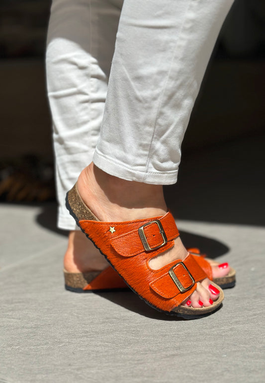 Nu-pieds CUBANAS Poilus orange femme