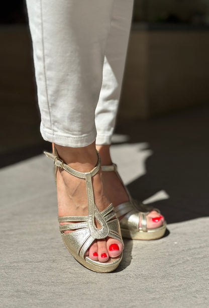 Nu-pieds à talons LES VENUES dorés Femme