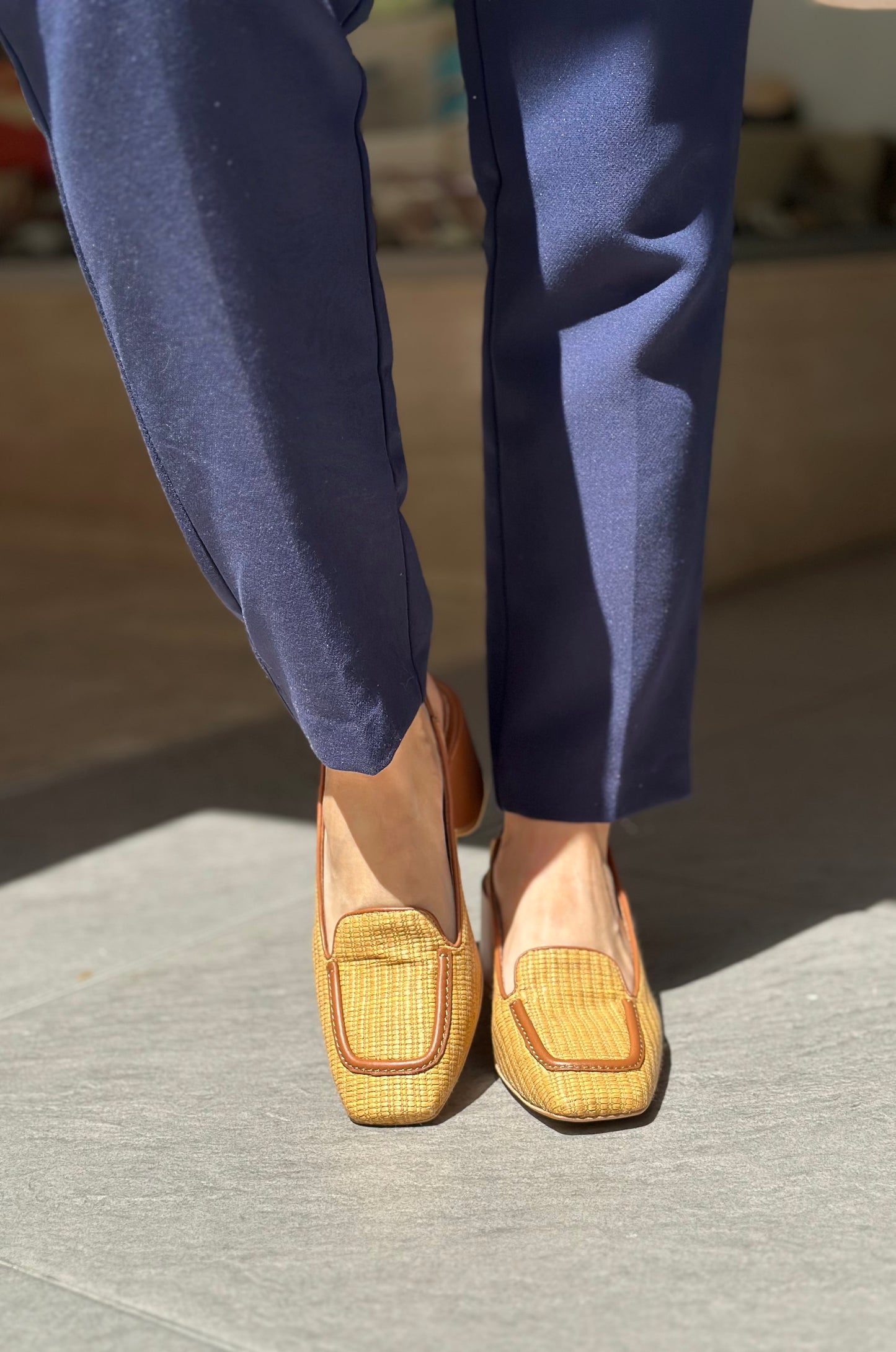 Slingback Angel Alarcon Camel rafia femme