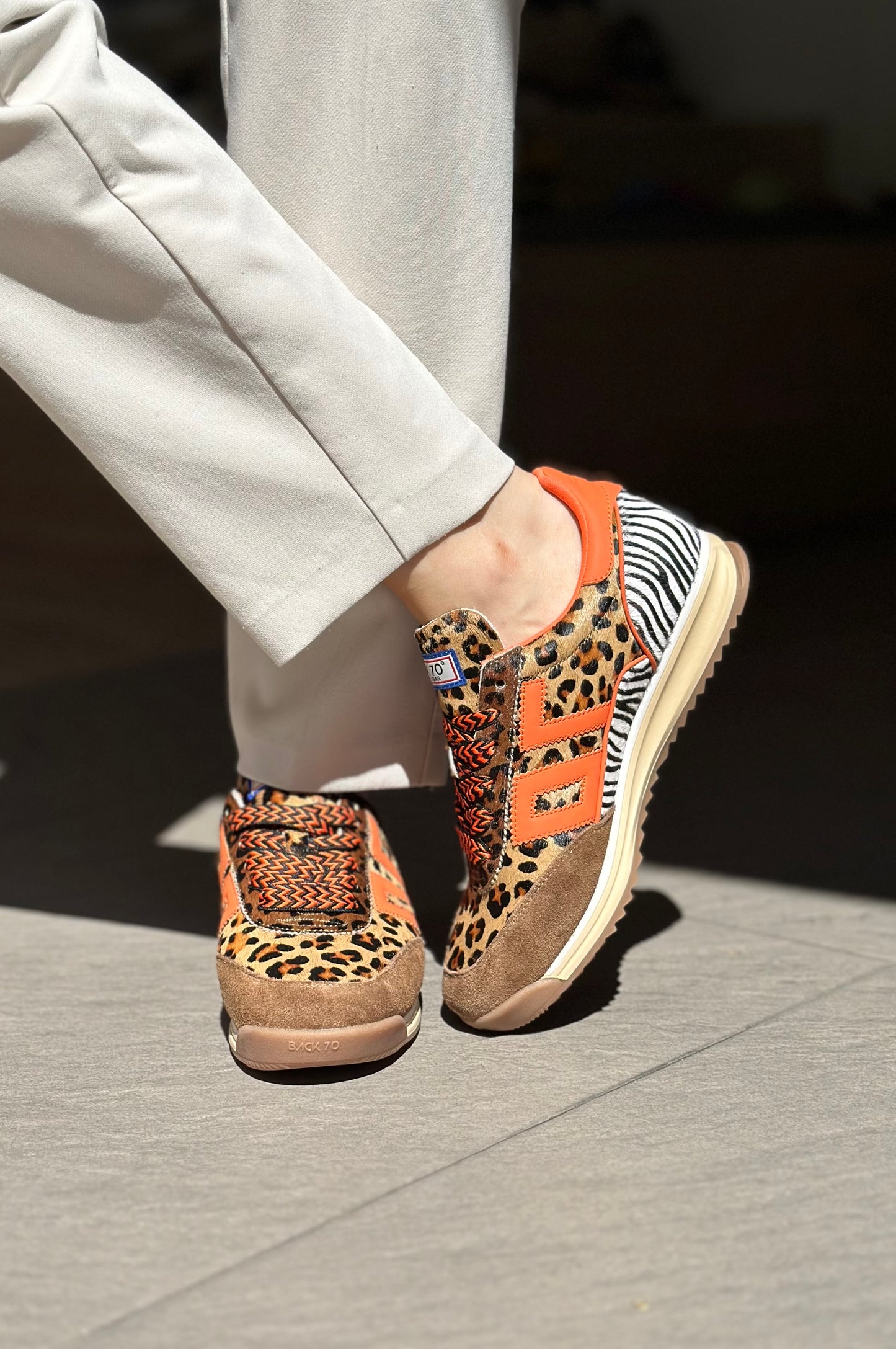 Baskets BACK70 JOGGER Zèbre et léopard Femme
