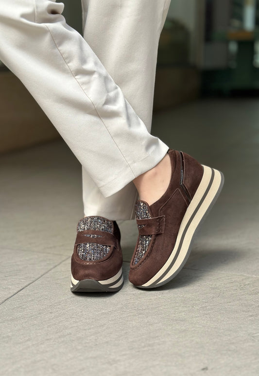 Mocassins à plateformes SOFTWAVES marron femme
