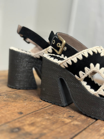 Nu-pieds à plateforme MOU noir femme