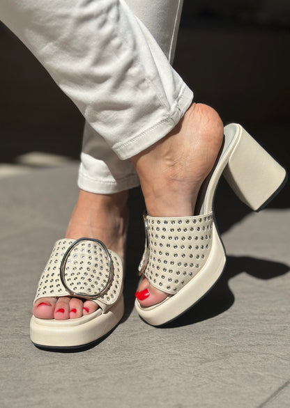 Mules à talons NOA HARMON blanc cassé femme
