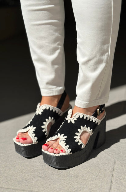 Nu-pieds à plateforme MOU noir femme