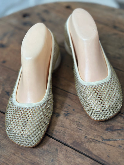 Ballerines FRU.IT beige cristaux femme