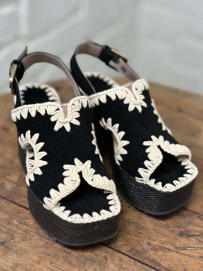 Nu-pieds à plateforme MOU noir femme