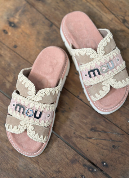 Nu-pieds MOU rose poudré femme