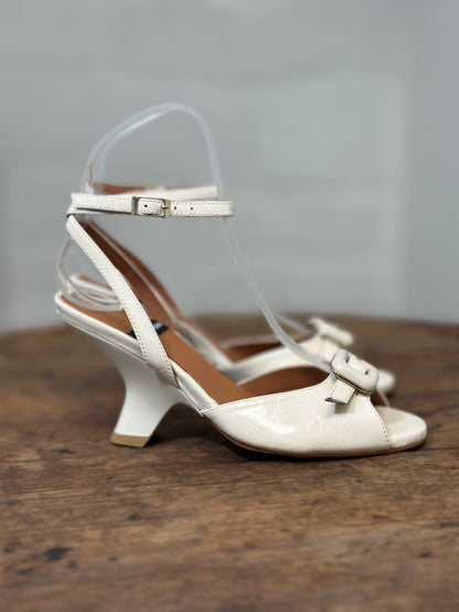 Nu-pieds à talons Angel Alarcon blanc cassé femme