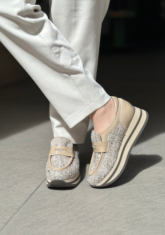 Mocassins à plateformes SOFTWAVES beige femme