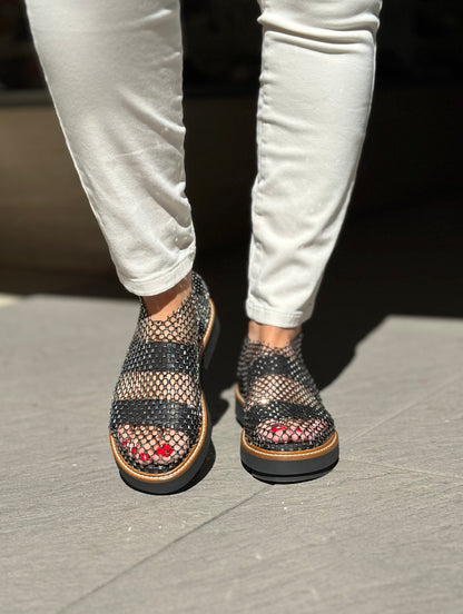 Nu-pieds FRU.IT noir cristaux femme