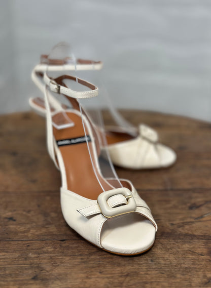 Nu-pieds à talons Angel Alarcon blanc cassé femme