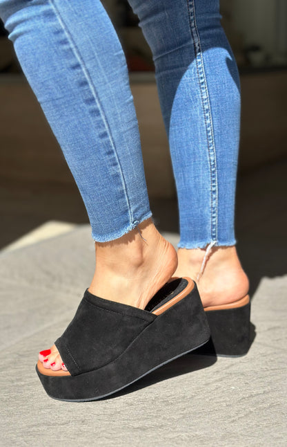 Nu-pieds compensés CAFE NOIR Noir femme