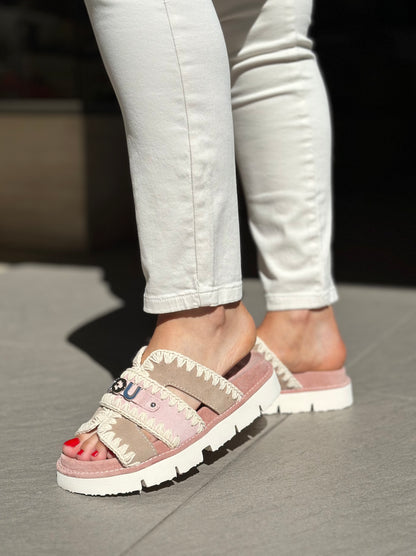 Nu-pieds MOU rose poudré femme