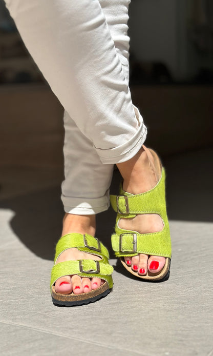 Nu-pieds CUBANAS Poilus vert femme