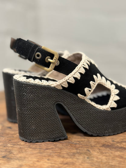 Nu-pieds à plateforme MOU noir femme