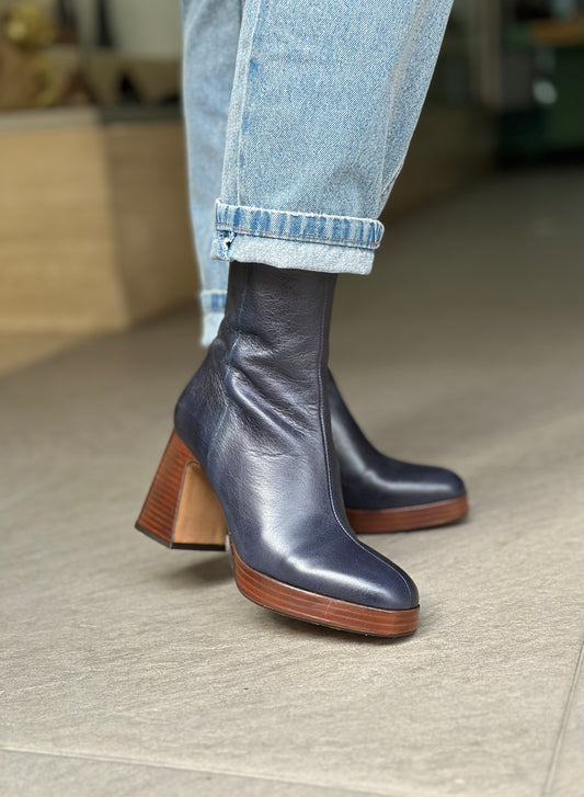 Bottines ANGEL ALARCON 25583-566B BLEU MARINE femme