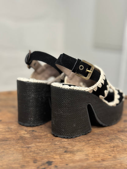 Nu-pieds à plateforme MOU noir femme