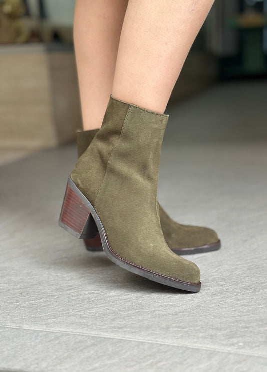 Bottines NGY MACHADO VELOUR VERT femme