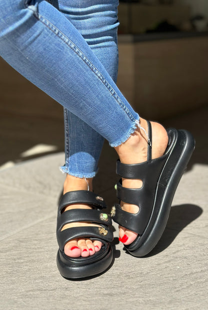 Nu-pieds plateforme CAFE NOIR Noir femme