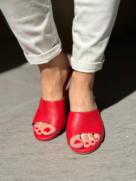 Mules à talons Angel Alarcon rouge femme