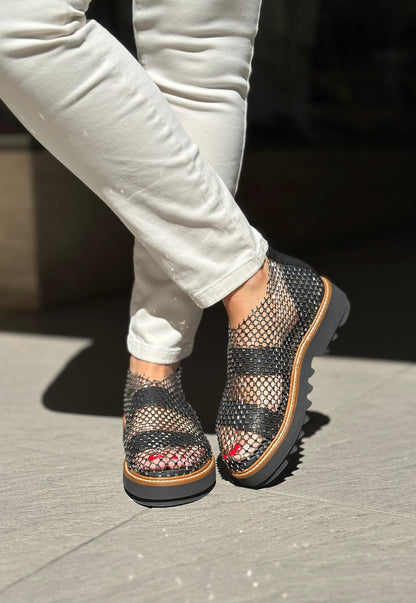 Nu-pieds FRU.IT noir cristaux femme